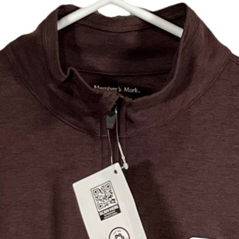 Member's Mark Men's Favorite Soft Quarter Zip Size Small Brown Pullover NWT‎